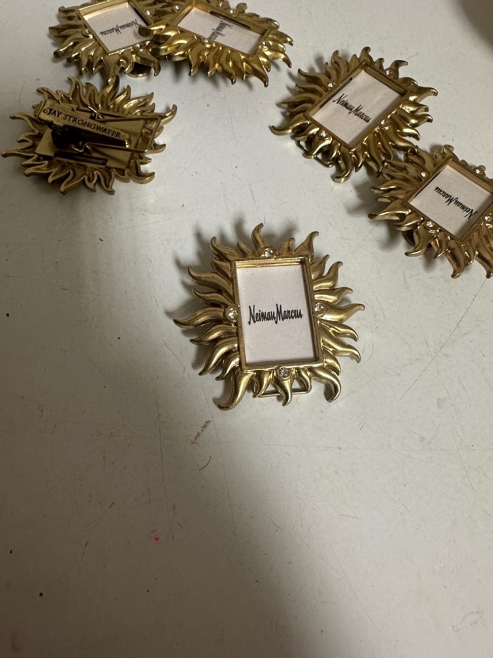Neiman Marcus Gold Sunburst Mini Picture Frames lot of 7